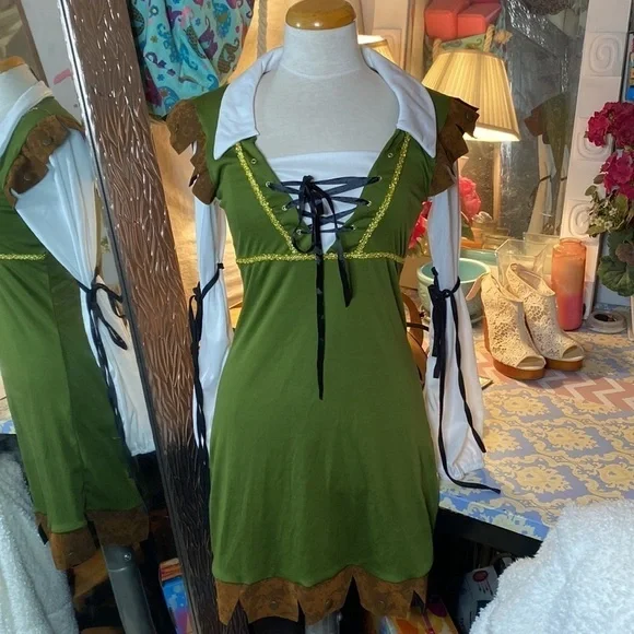 🌷ROBIN Hood Forest Bandit Hunter Friar Maid Marian Halloween Costume🌷2 for 1 - Picture 2 of 16